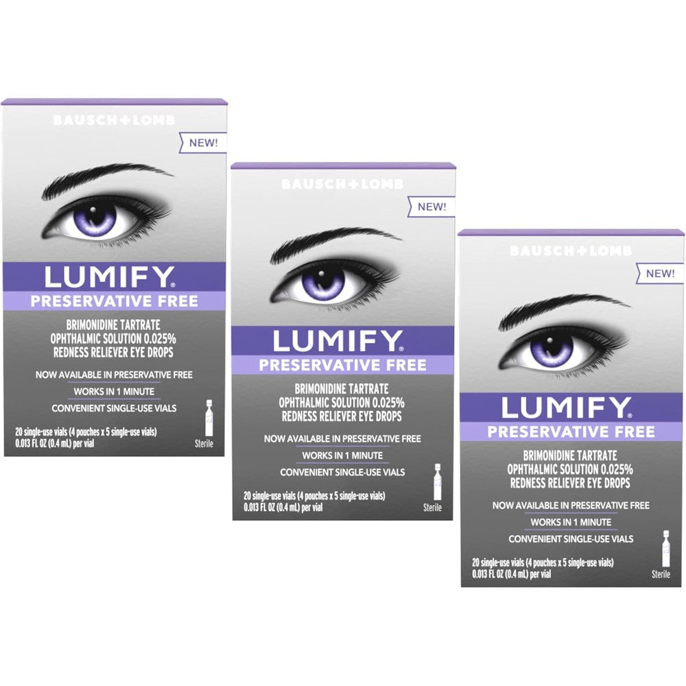 LUMIFY Redness Reliever Preservative Free Eye Drops front packaging view