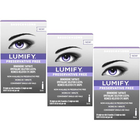 LUMIFY Redness Reliever Preservative Free Eye Drops front packaging view
