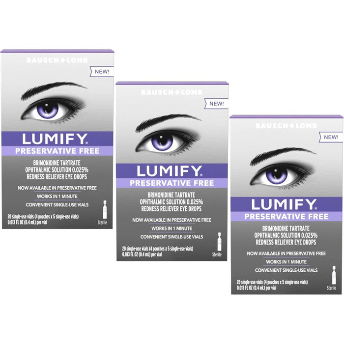 LUMIFY Redness Reliever Preservative Free Eye Drops front packaging view