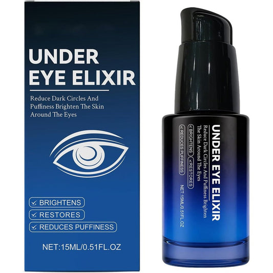 BASED Bodyworks Men's Under Eye Nourishing Elixir front view in blue glass bottle.