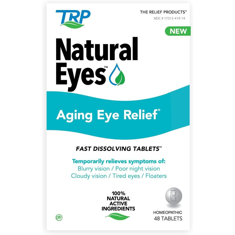 TRP The Relief Products Natural Eyes Aging Eye Relief 48 tablets front view