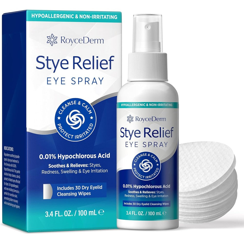 Roycederm Stye Eye Treatment Relief Spray front view for eyelid care.