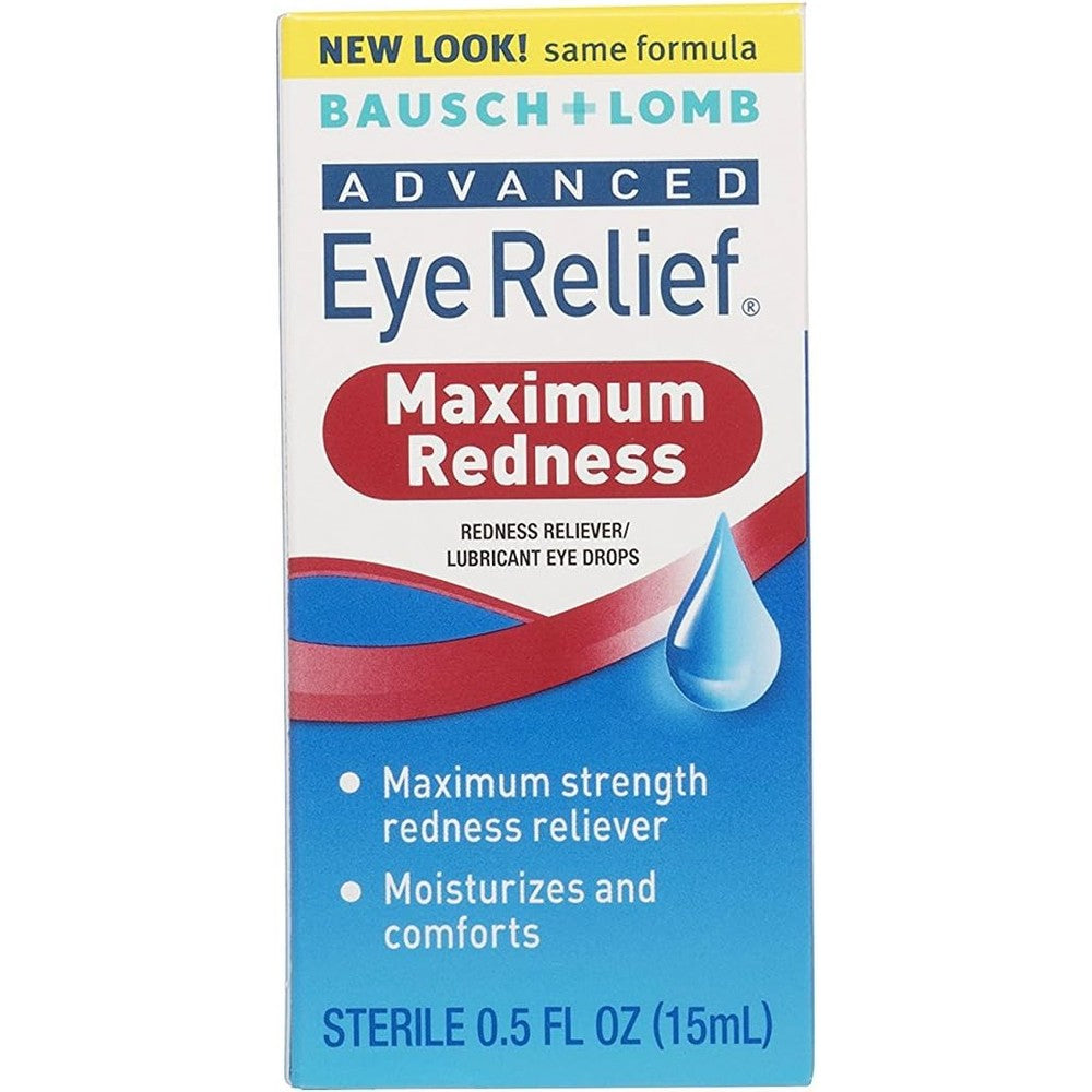 Bausch + Lomb Advanced Redness Relief 3-pack front view for clear eye treatment.