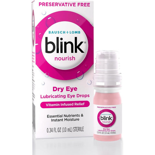 Blink Nourish Preservative Free Lubricating Eye Drops front view for dry eye relief