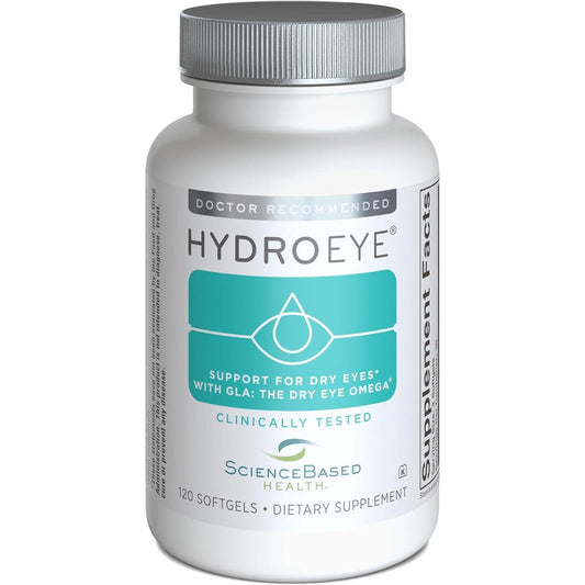ScienceBased Health HydroEye 120 Softgels front view for dry eye relief.