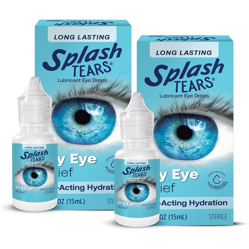 Splash Tears Lubricant Eye Drops 2-pack front view for dry eye relief