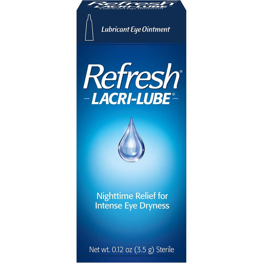 Refresh Lacri-Lube Lubricant Eye Ointment pack of 3 front view for dry eye relief.