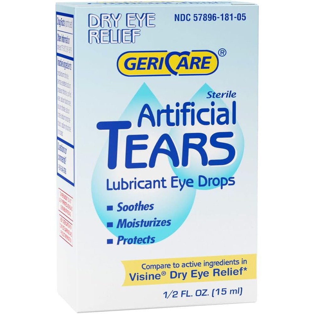 GeriCare Artificial Lubricating Tears front view 15ml bottle for dry eye relief