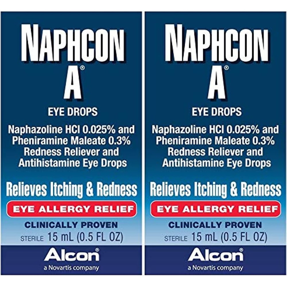 Naphcon-A Allergy Eye Relief Drops 15ml 2-count pack front view