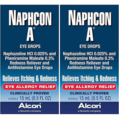 Naphcon-A Allergy Eye Relief Drops 15ml 2-count pack front view