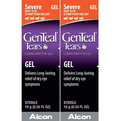GenTeal Severe Lubricant Eye Gel front packaging for dry eye relief.