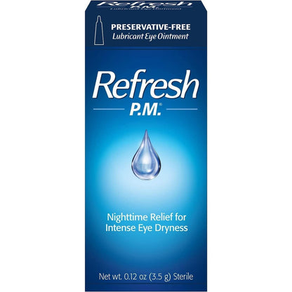 Allergan Refresh P.M. Lubricant Eye Ointment front view for nighttime dry eye relief.