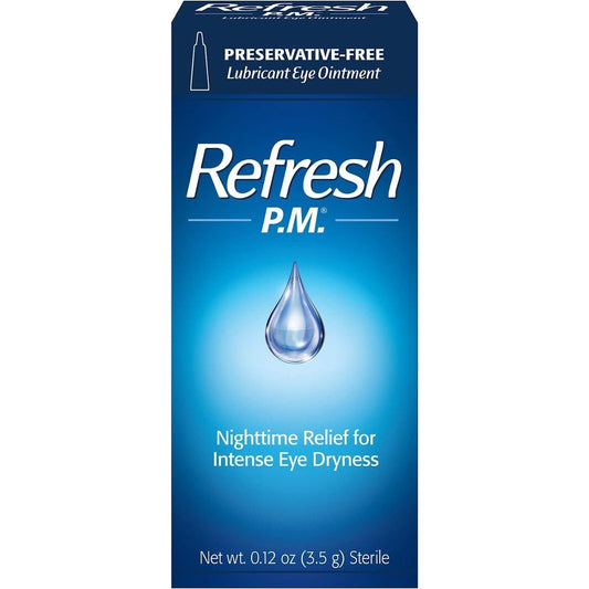 Allergan Refresh P.M. Lubricant Eye Ointment front view for nighttime dry eye relief.