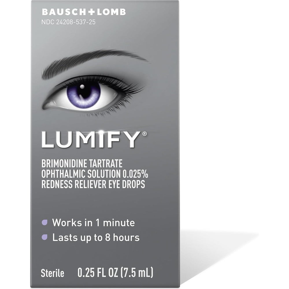 Bausch + Lomb Lumify Redness Reliever Eye Drops front view for whiter eyes