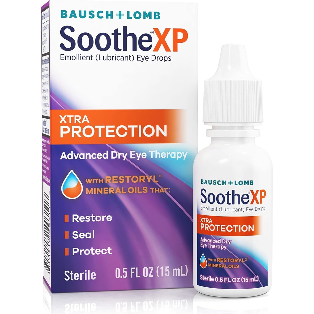 Bausch + Lomb Soothe XP front packaging for dry eye relief.