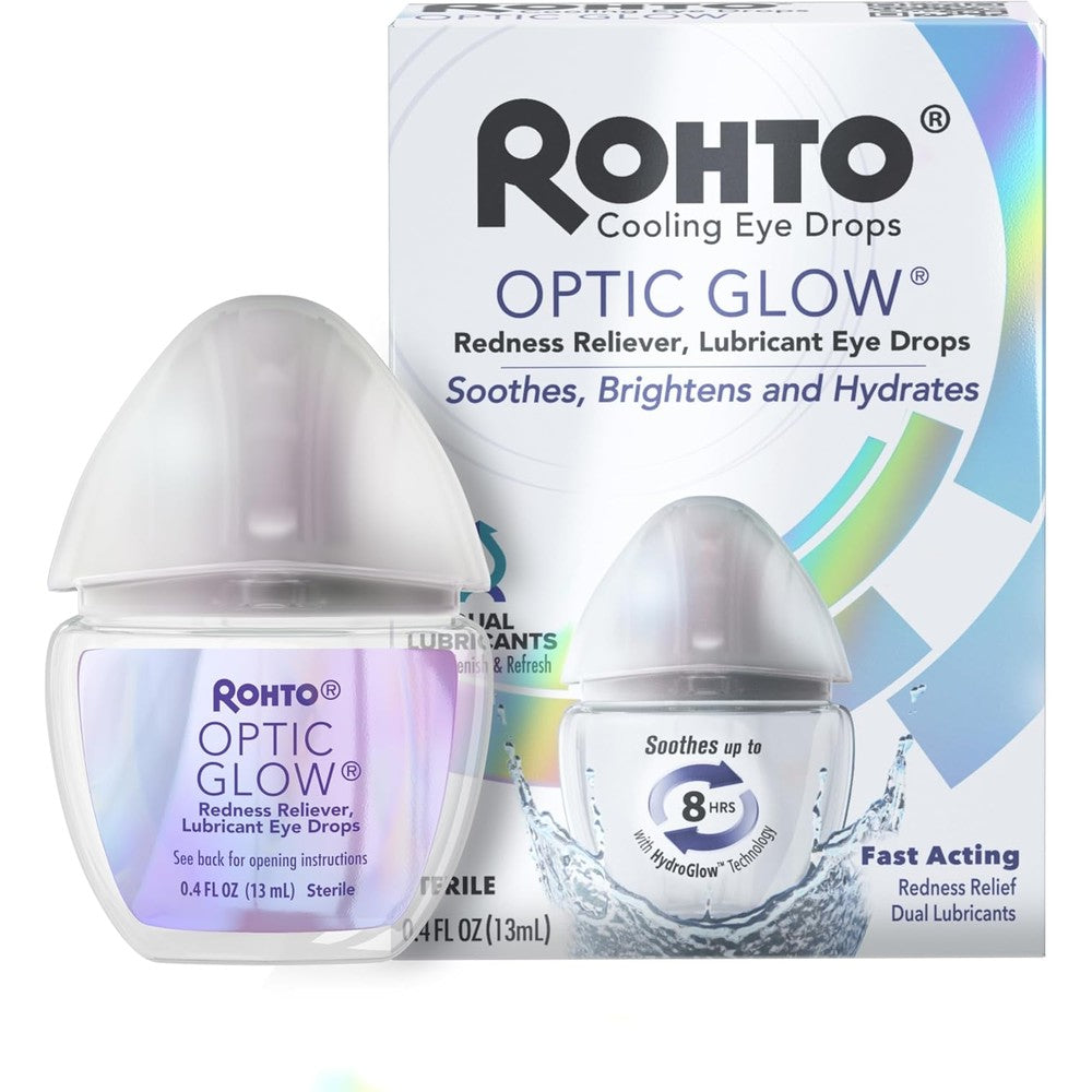 Rohto Optic Glow Whitening Eye Drops front view for redness relief