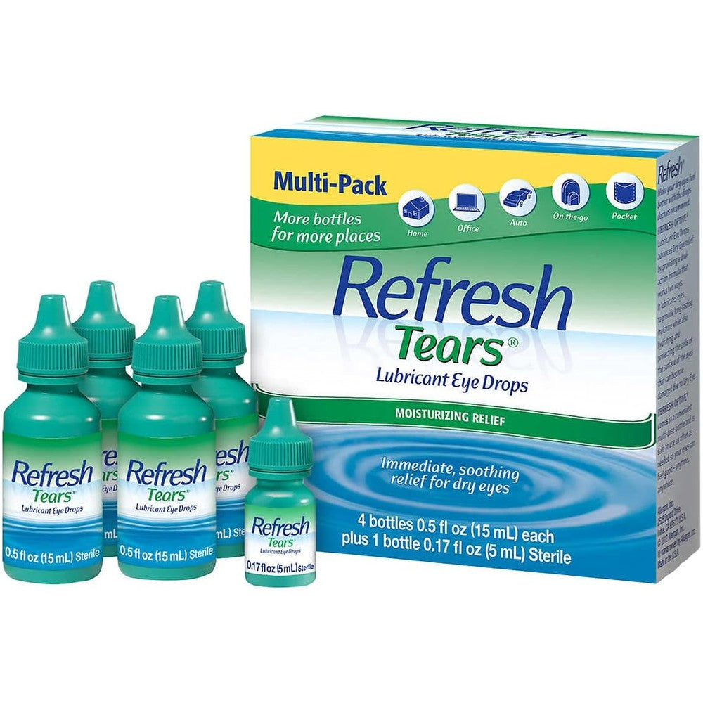 Allergan Refresh Tears Lubricant Eye Drops 5 bottle multipack front view