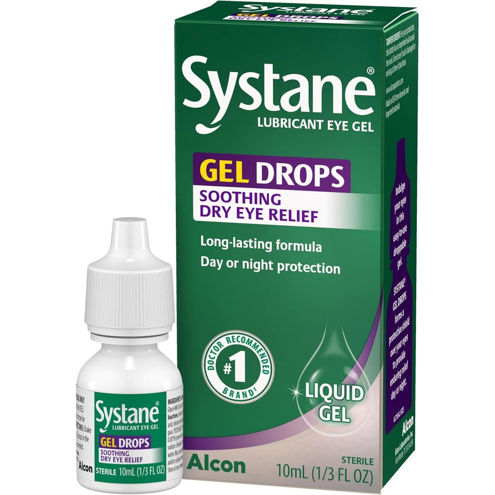 Systane Lubricant Eye Gel Drops 10ml front view for dry eye relief