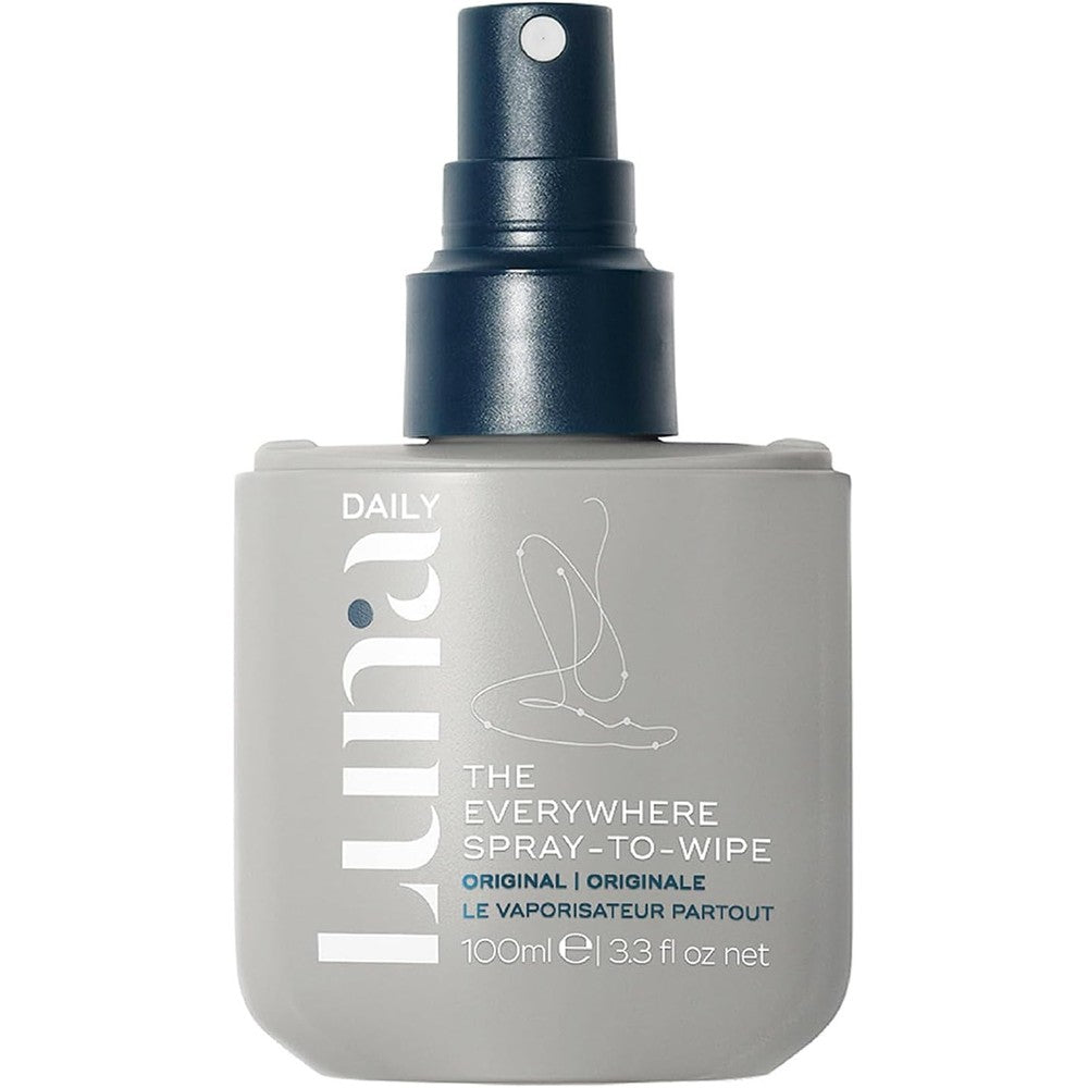 Luna Daily Everywhere Cleansing Spray 100ml bottle front view for feminine hygiene.