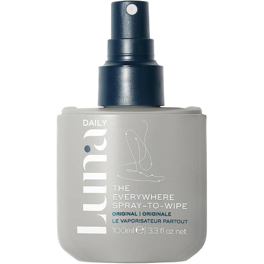 Luna Daily Everywhere Cleansing Spray 100ml bottle front view for feminine hygiene.