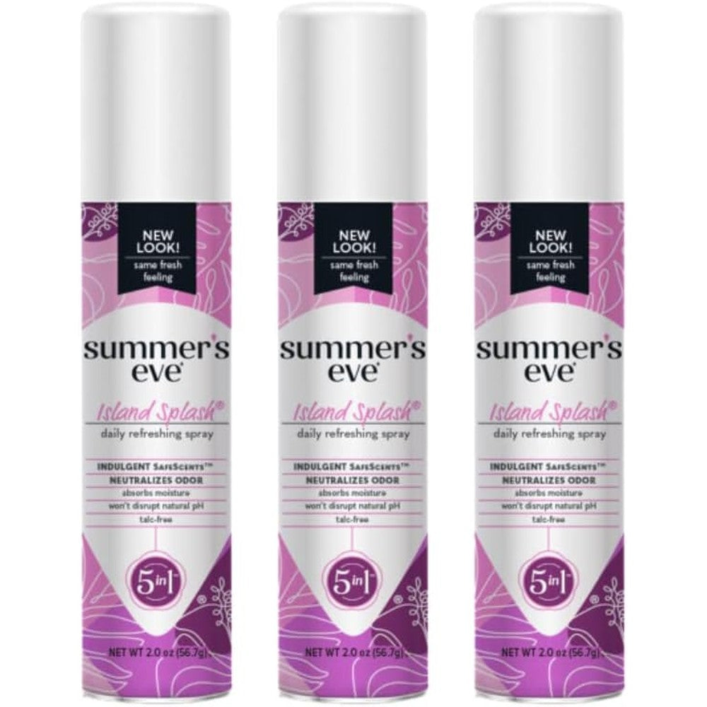 Summer's Eve Island Splash Freshening Feminine Spray pack of three front view