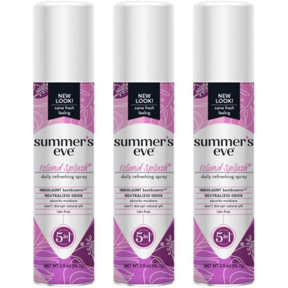 Summer's Eve Island Splash Freshening Feminine Spray pack of three front view