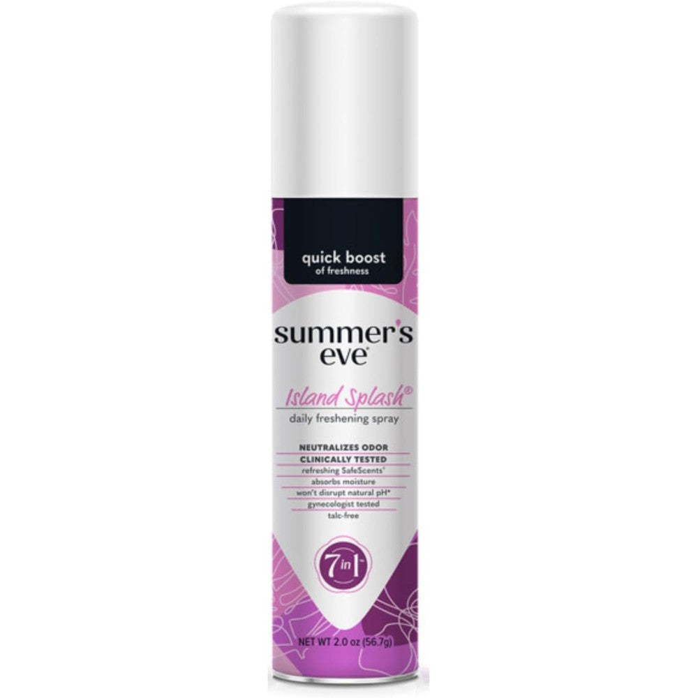Summer's Eve Island Splash Feminine Spray front view for intimate hygiene.