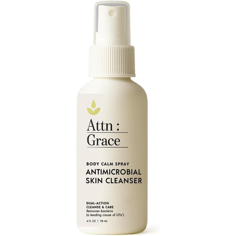 Attn: Grace Body Calm Spray 4 Fluid Ounce front view antimicrobial cleanser