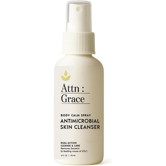 Attn: Grace Body Calm Spray 4 Fluid Ounce front view antimicrobial cleanser