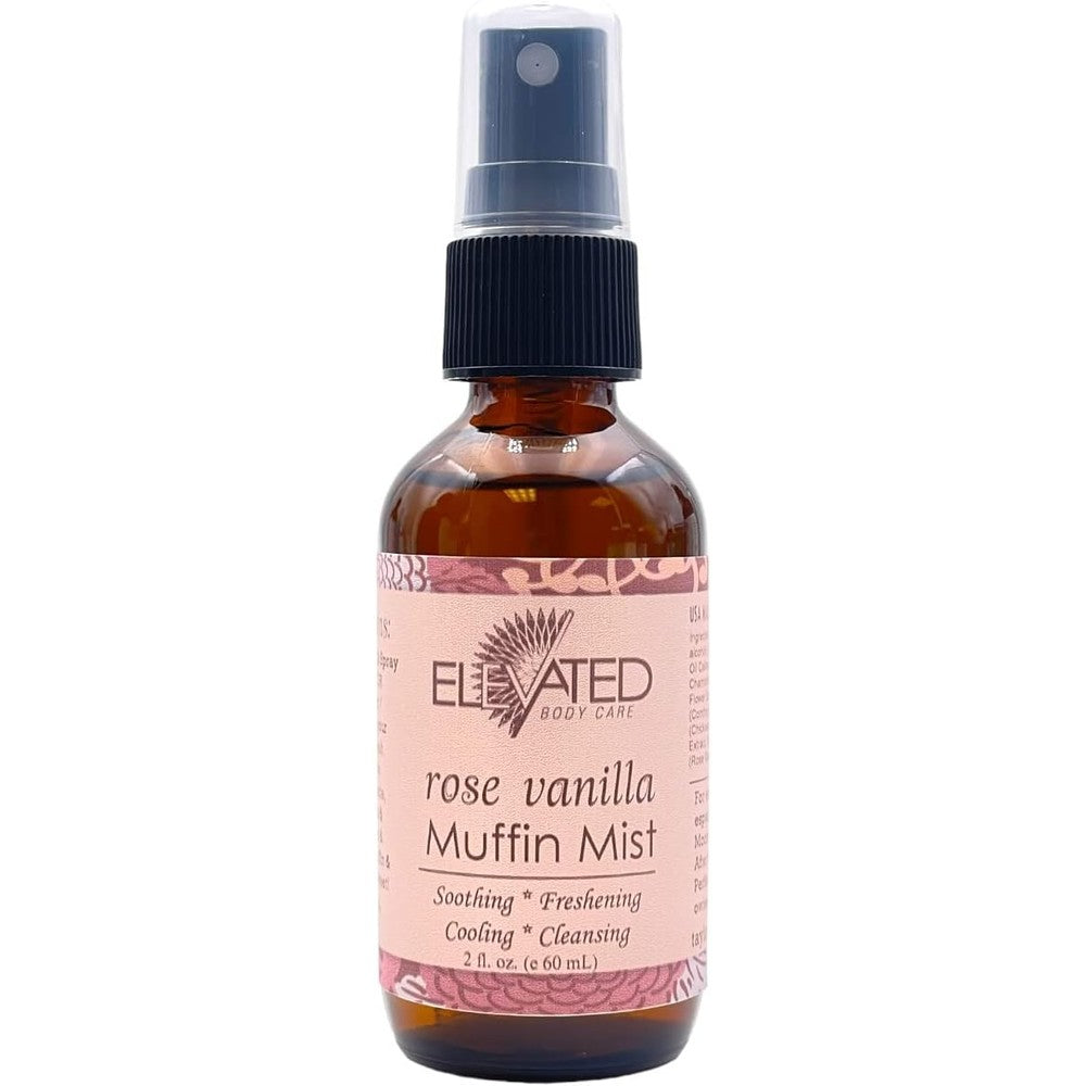 Taylors Elevated Muffin Mist Rose Vanilla front view bottle for feminine hygiene.