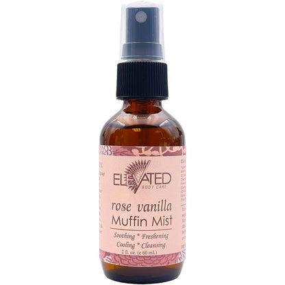 Taylors Elevated Muffin Mist Rose Vanilla front view bottle for feminine hygiene.