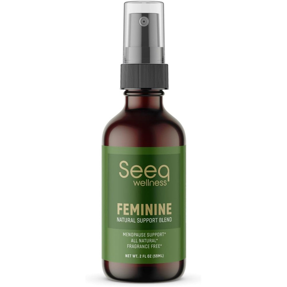 Seeq Wellness All Natural Feminine Deodorant Spray front view for intimate hygiene.