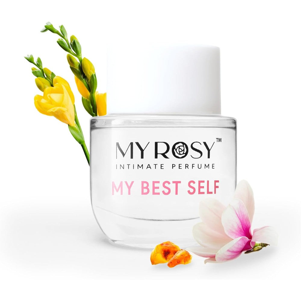 MyRosy My Best Self Deodorizing Perfume Oil front view bottle intimate fragrance