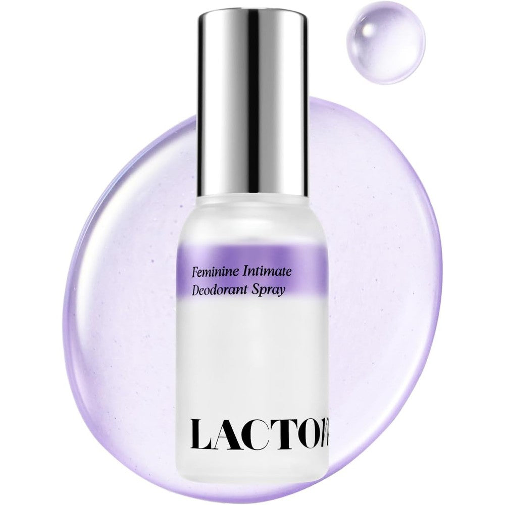 Lactomedi Feminine Intimate Deodorant Spray front view for odor control.