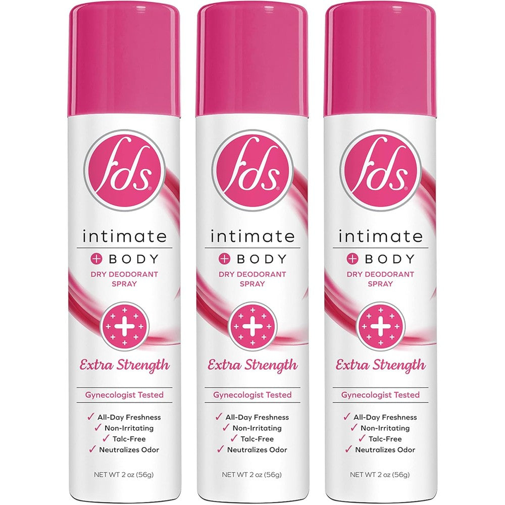 FDS Extra Strength Intimate Deodorant Spray front view for feminine hygiene.