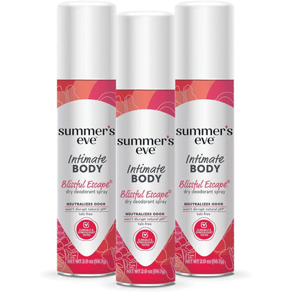 Summer's Eve Blissful Escape Feminine Spray 3 Pack front view daily freshness