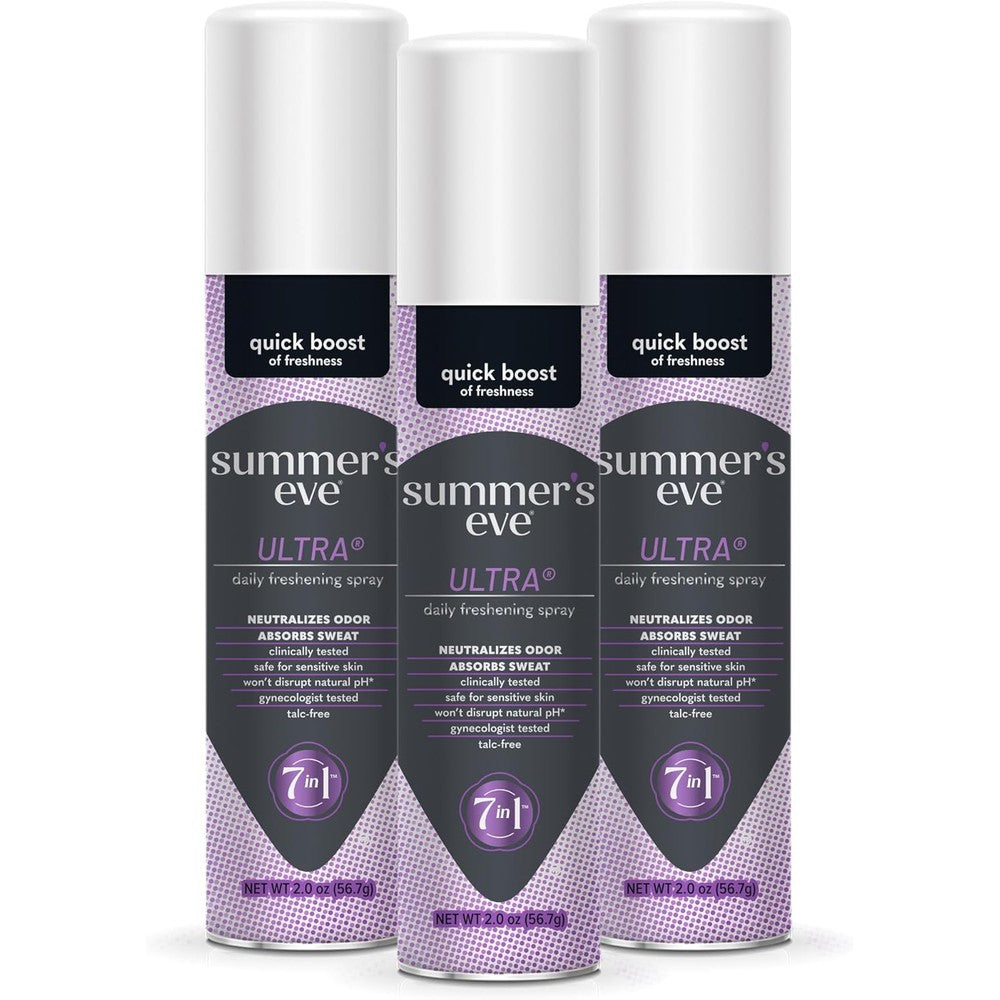 Summer's Eve Ultra Daily Active Feminine Spray 3-Pack front view intimate deodorant