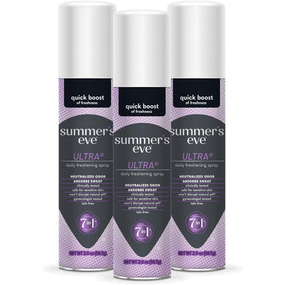 Summer's Eve Ultra Daily Active Feminine Spray 3-Pack front view intimate deodorant