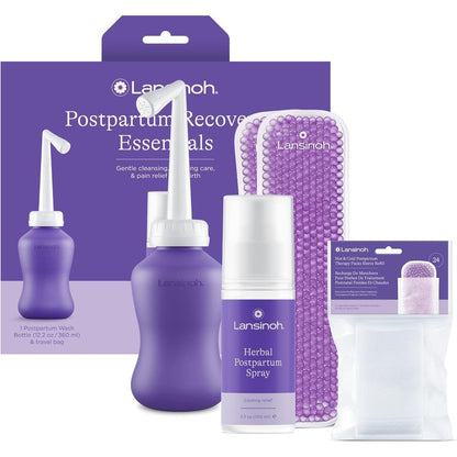 Lansinoh Bounce Back Postpartum Bundle front view showing 16 piece gift set