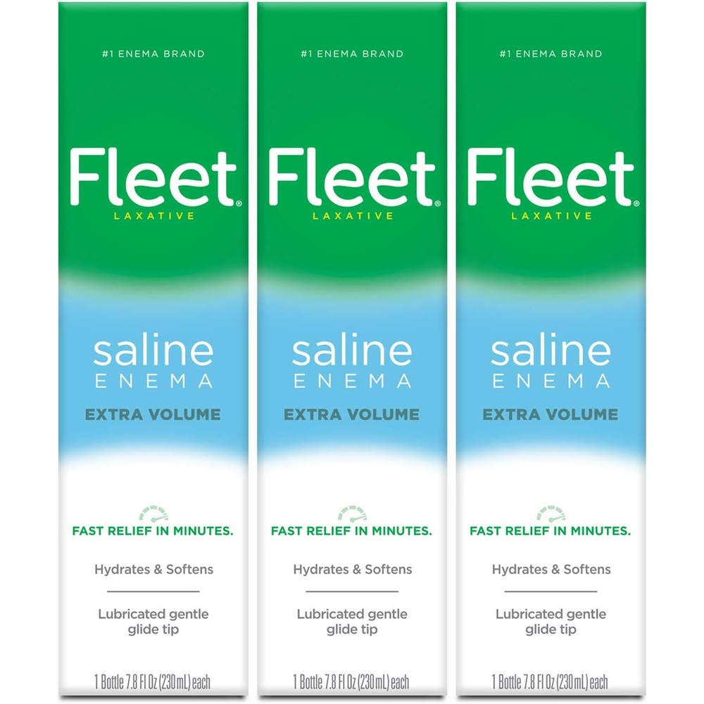 Fleet Laxative Saline Extra Enema 3 Pack front view for adult constipation relief