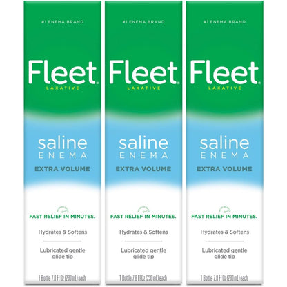 Fleet Laxative Saline Extra Enema 3 Pack front view for adult constipation relief