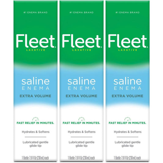 Fleet Laxative Saline Extra Enema 3 Pack front view for adult constipation relief