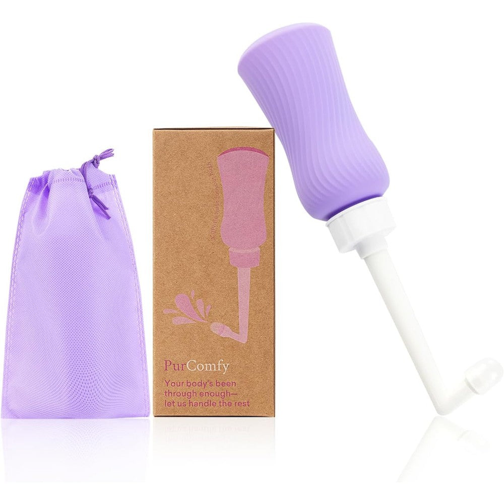 PurComfy Upside Down Peri Bottle front view for postpartum recovery.