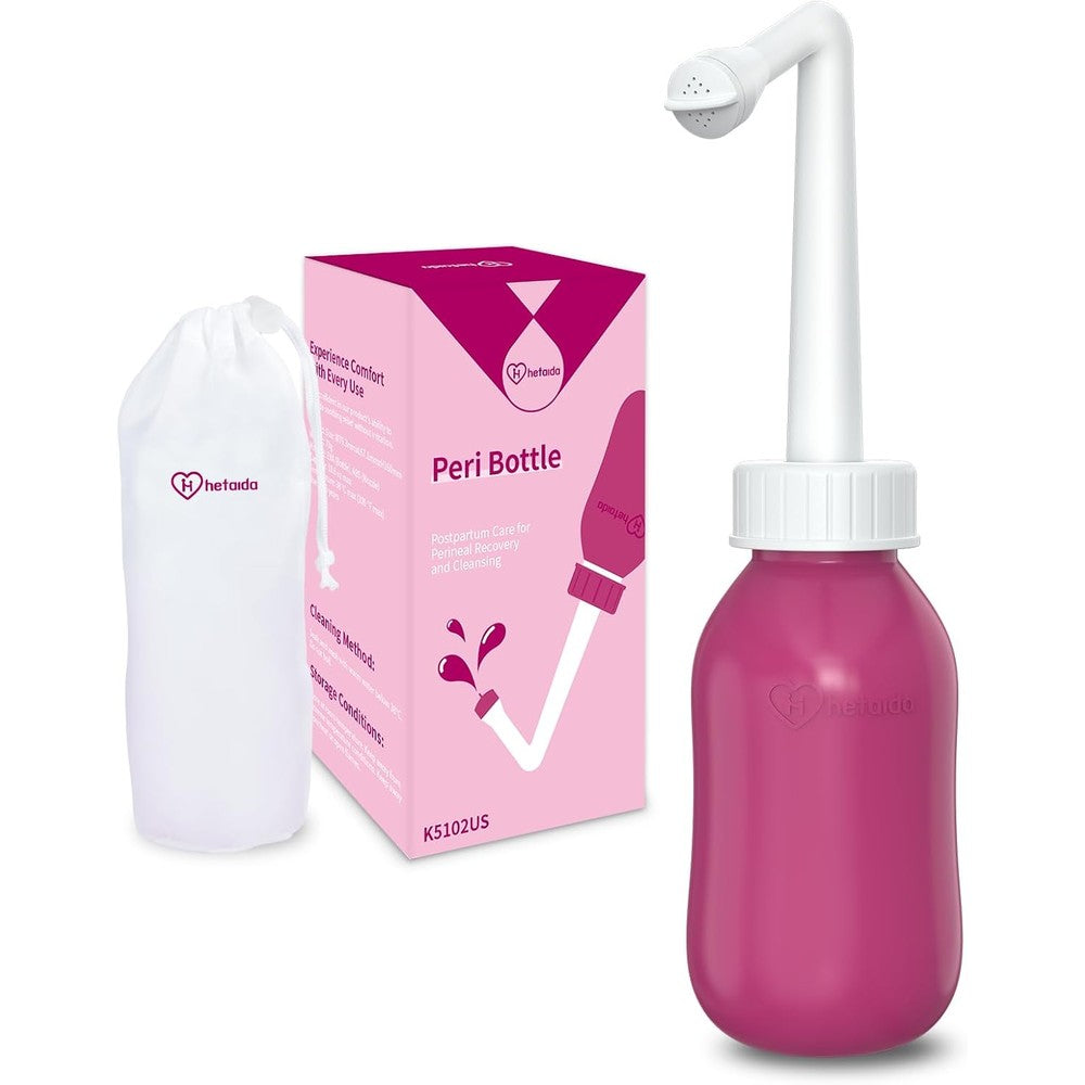Hetaida Peri Bottle front view for postpartum recovery hygiene.