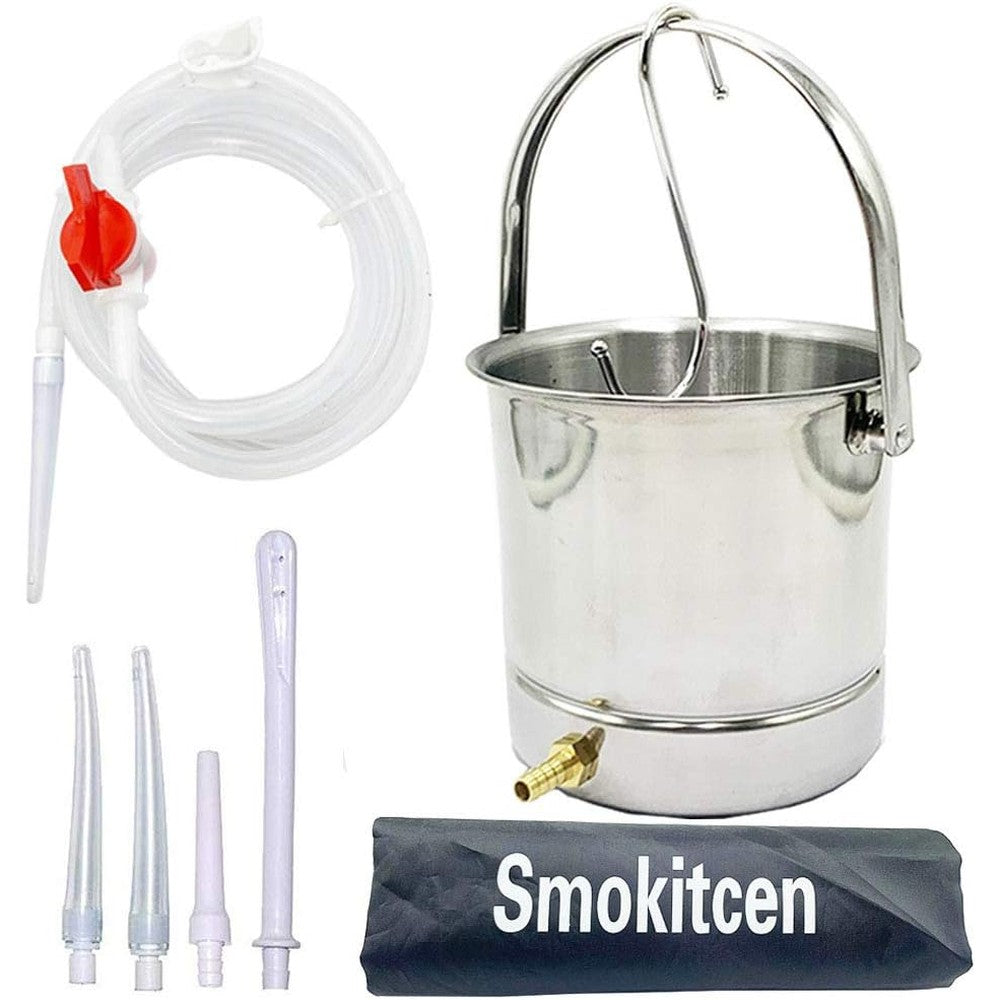 Smokitcen Stainless Steel Coffee Enema Bucket Kit front view for detox.