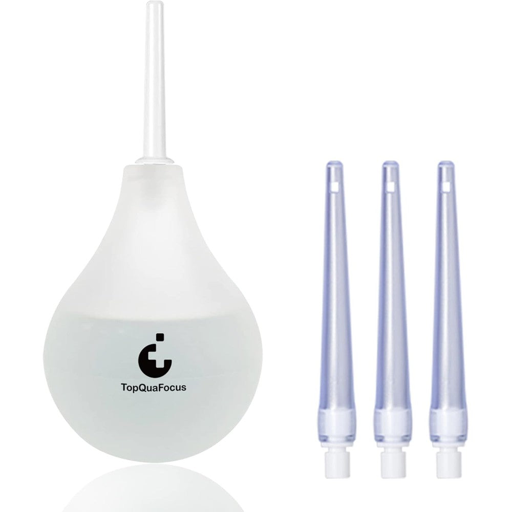 TopQuaFocus 8 Ounce Enema Kit front view medical-grade silicone bulb