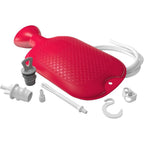 Flents Douche and Enema Combination Kit front view showing red water bottle and attachments.