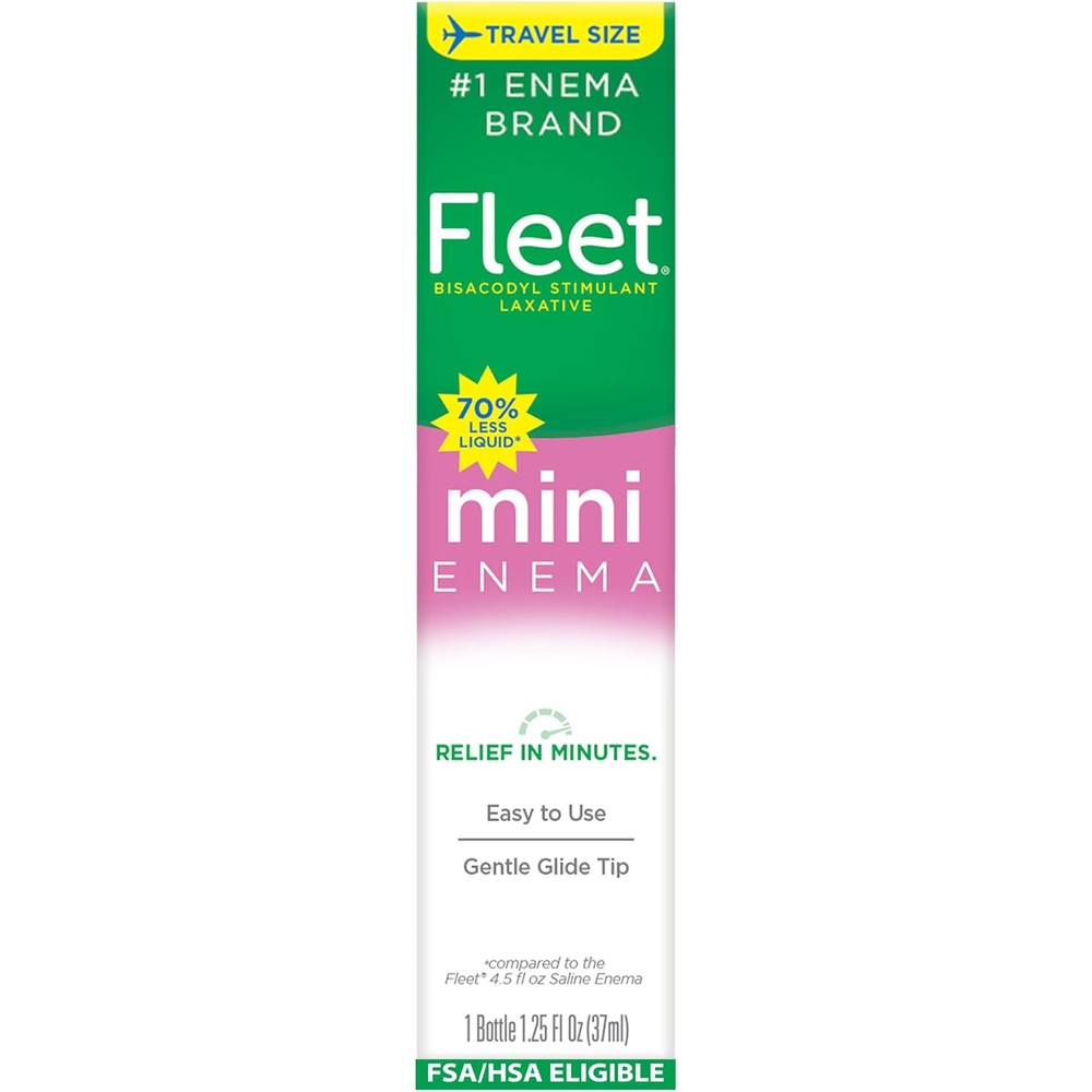 Fleet Bisacodyl Mini Enema 1.25 fluid ounce bottle front view for constipation relief