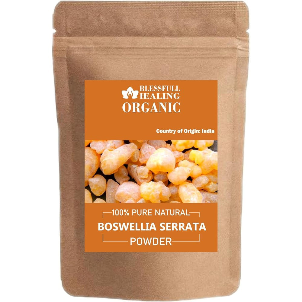 Blessfull Healing Organic Boswellia Serrata Powder front view 300 gram container for joint support.