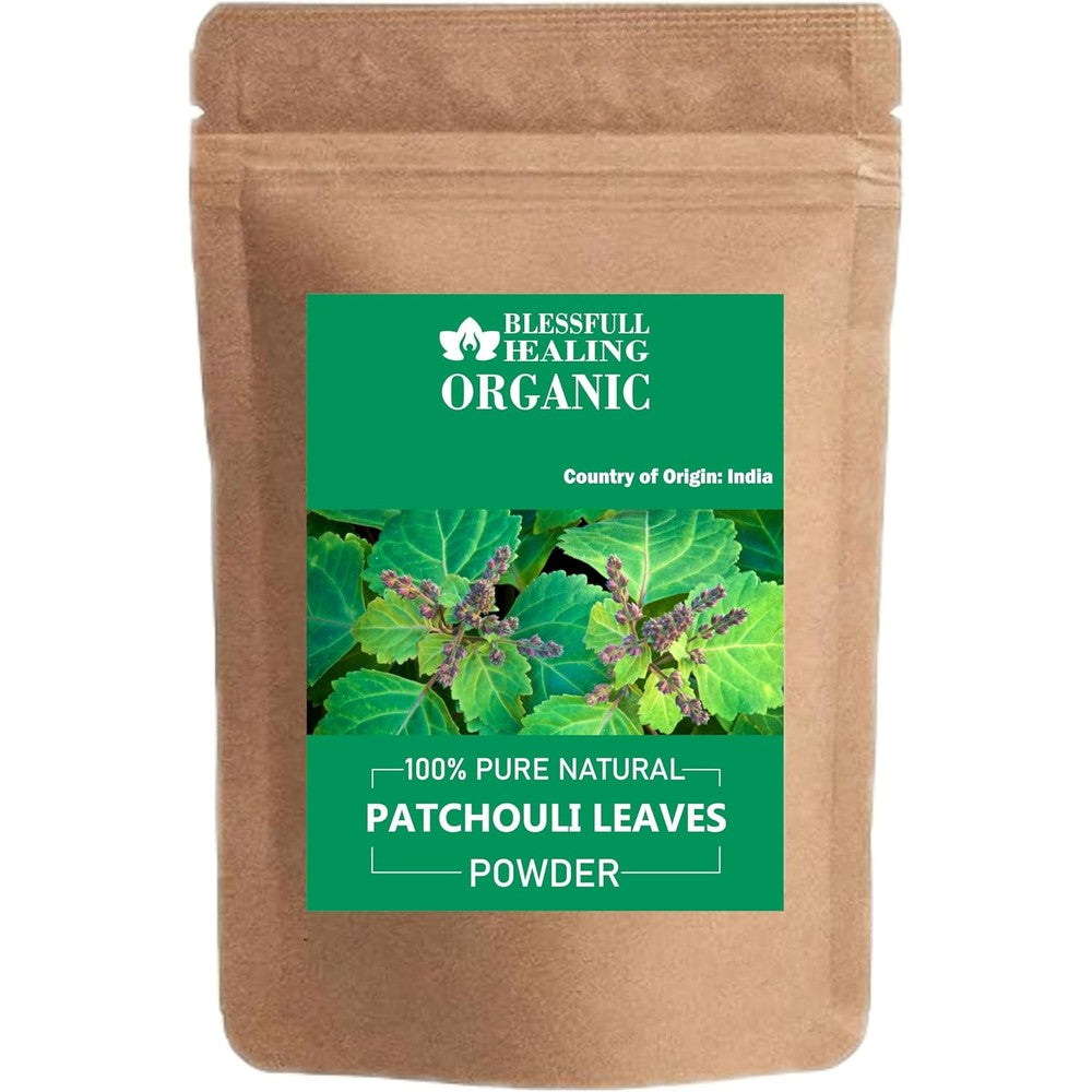 Blessfull Healing Organic Patchouli Leaves Powder front view for aromatherapy